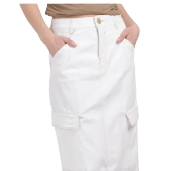 Democracy Absolution Skyrise Cargo Midi Skirt White Size 12 - Picture 3 of 13